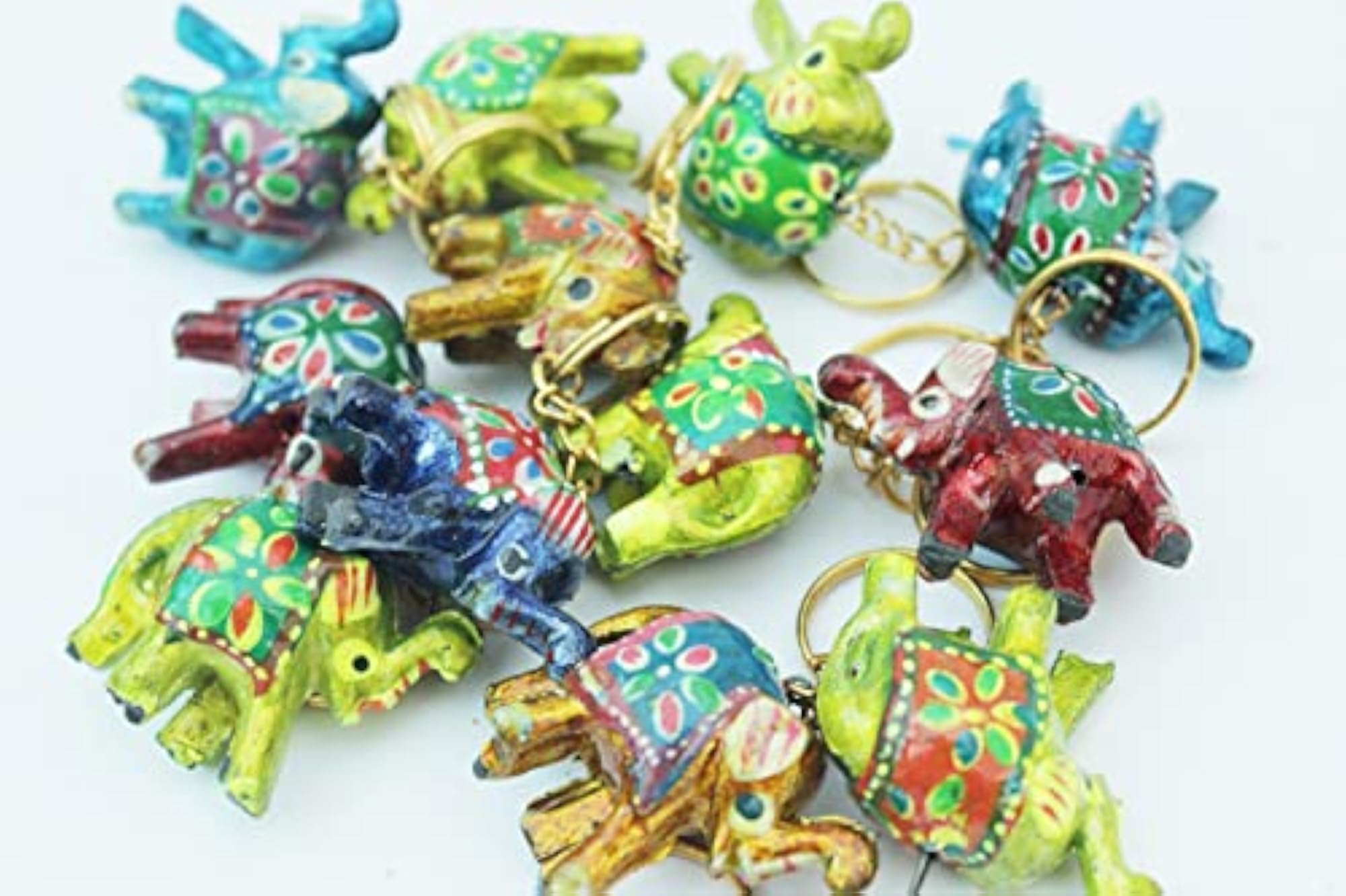 Elephant Key Chain Set of 12 Decorative Key Ring